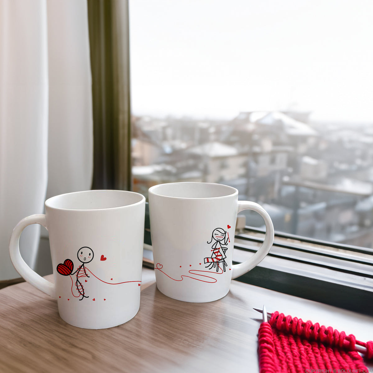 Love ties us together his and hers mug set