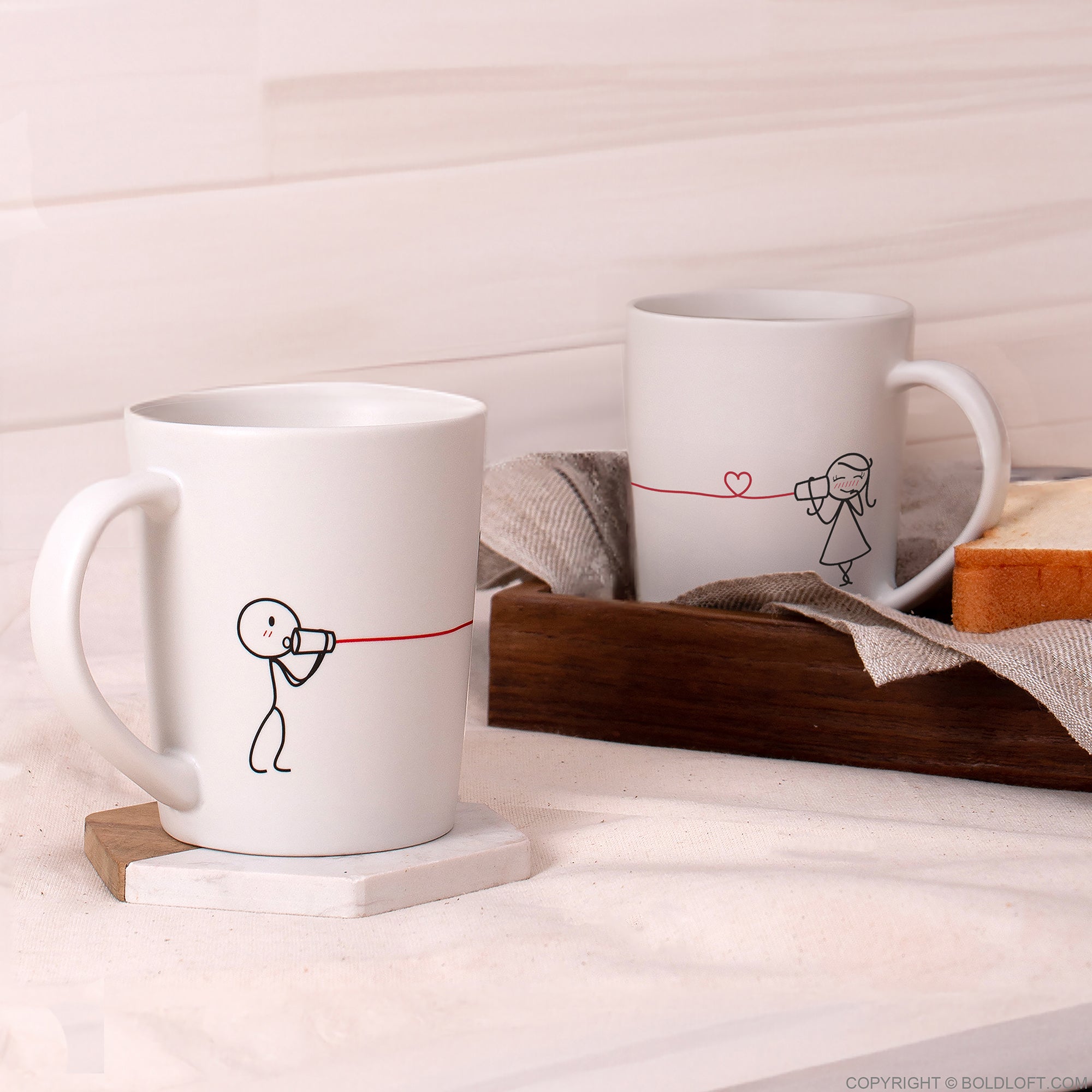 BoldLoft Say I Love You couple coffee mugs. His and Her coffee cups for couples.