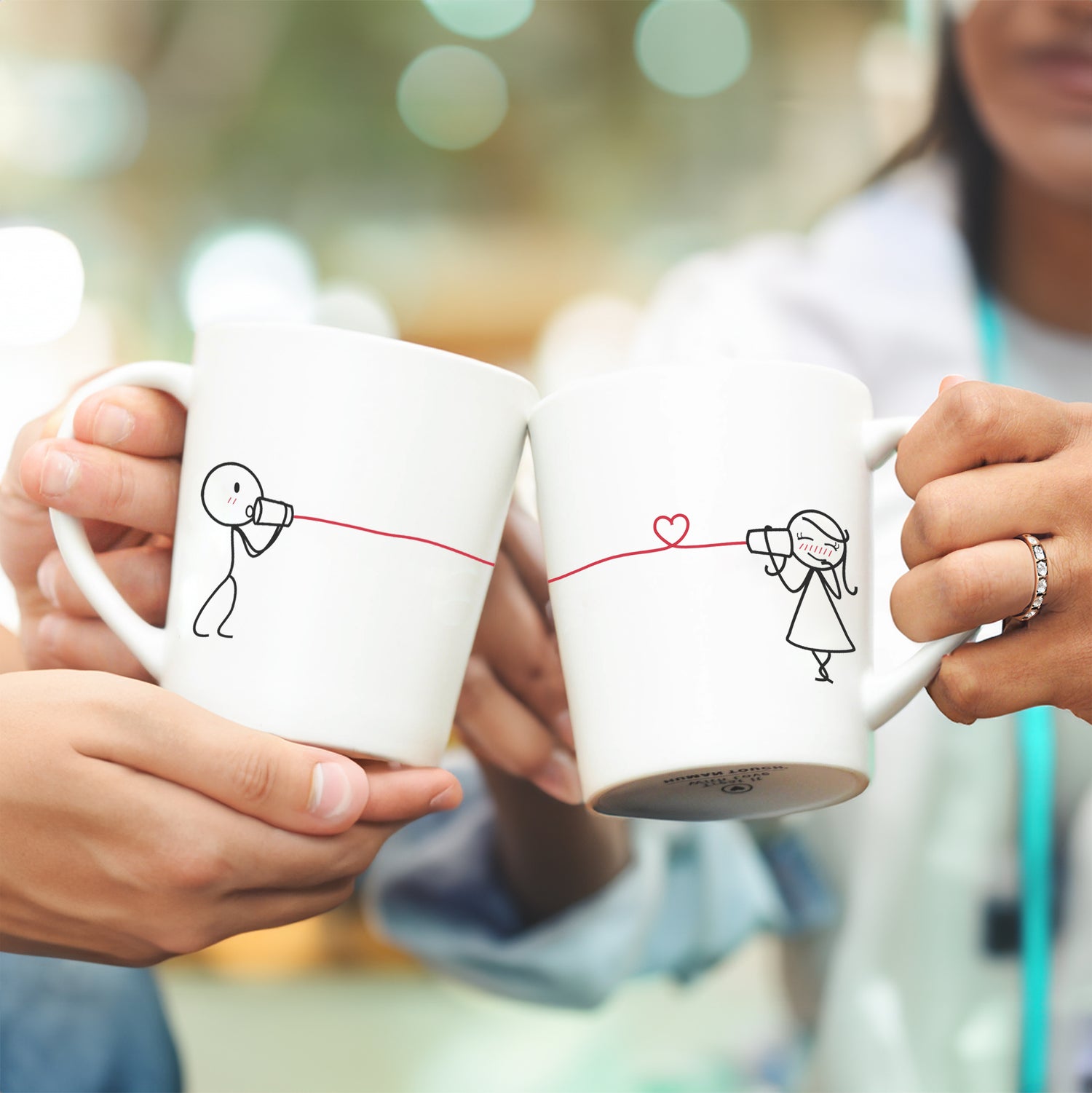 BoldLoft Say I Love You couple coffee mugs. Perfect matching mugs for wife and girlfriend.