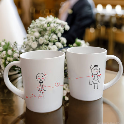 BoldLoft Tie the Knot Wedding Mugs for Bride and Groom. Perfect Engagement, Bridal Shower, or Wedding Gift for Couples.