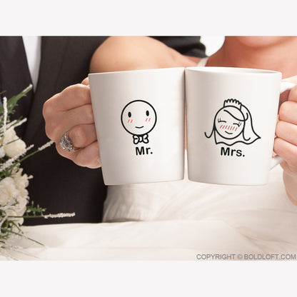 A Perfect Match Bride &amp; Groom - Mr &amp; Mrs Couple Mugs
