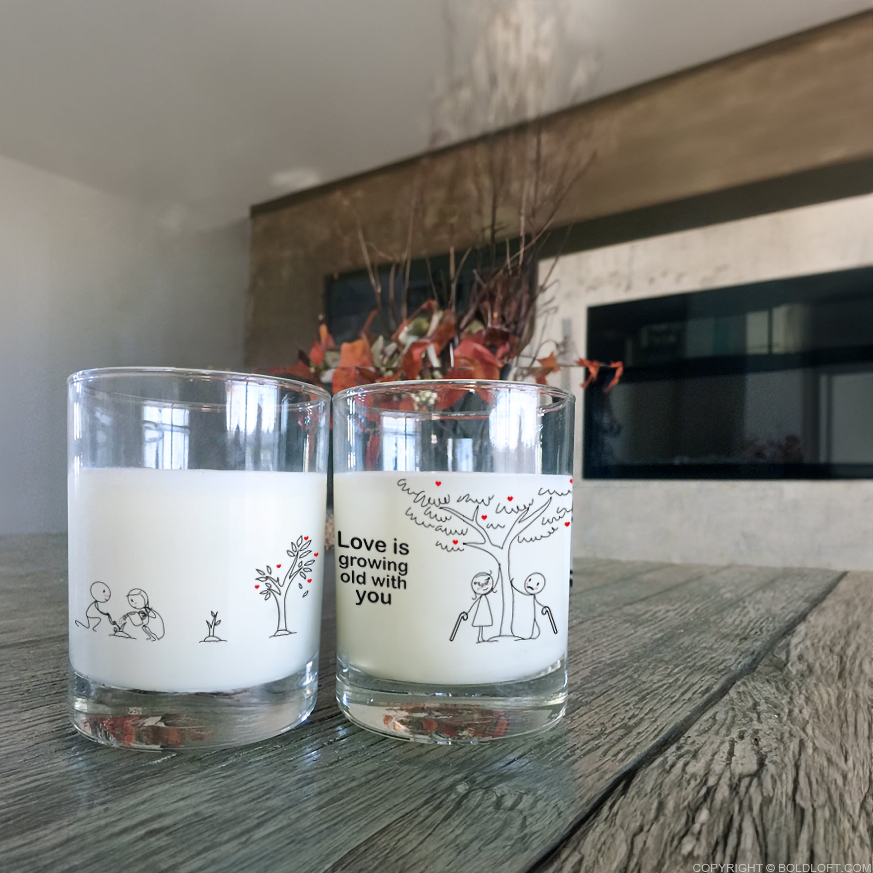BoldLoft All My Love for You Couple Glass Set- Couples Gifts for Him and Her-  Wedding Glasses for Bride and Groom- His and Hers Gifts for Anniversary  Valentines Day Birthday 
