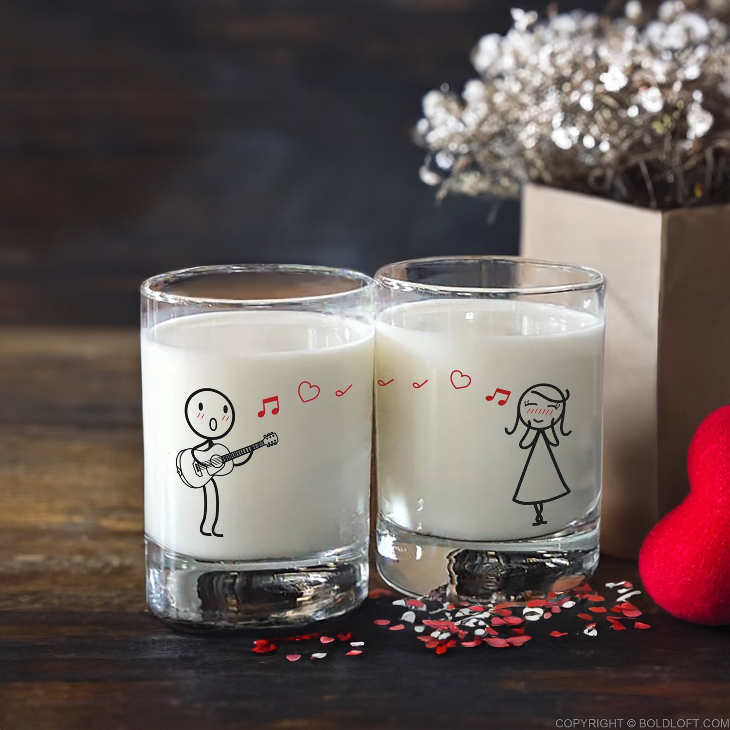 BoldLoft Love Me Tender™ Couple Drinking Glasses are perfect couple gifts for anniversary, Valentine&