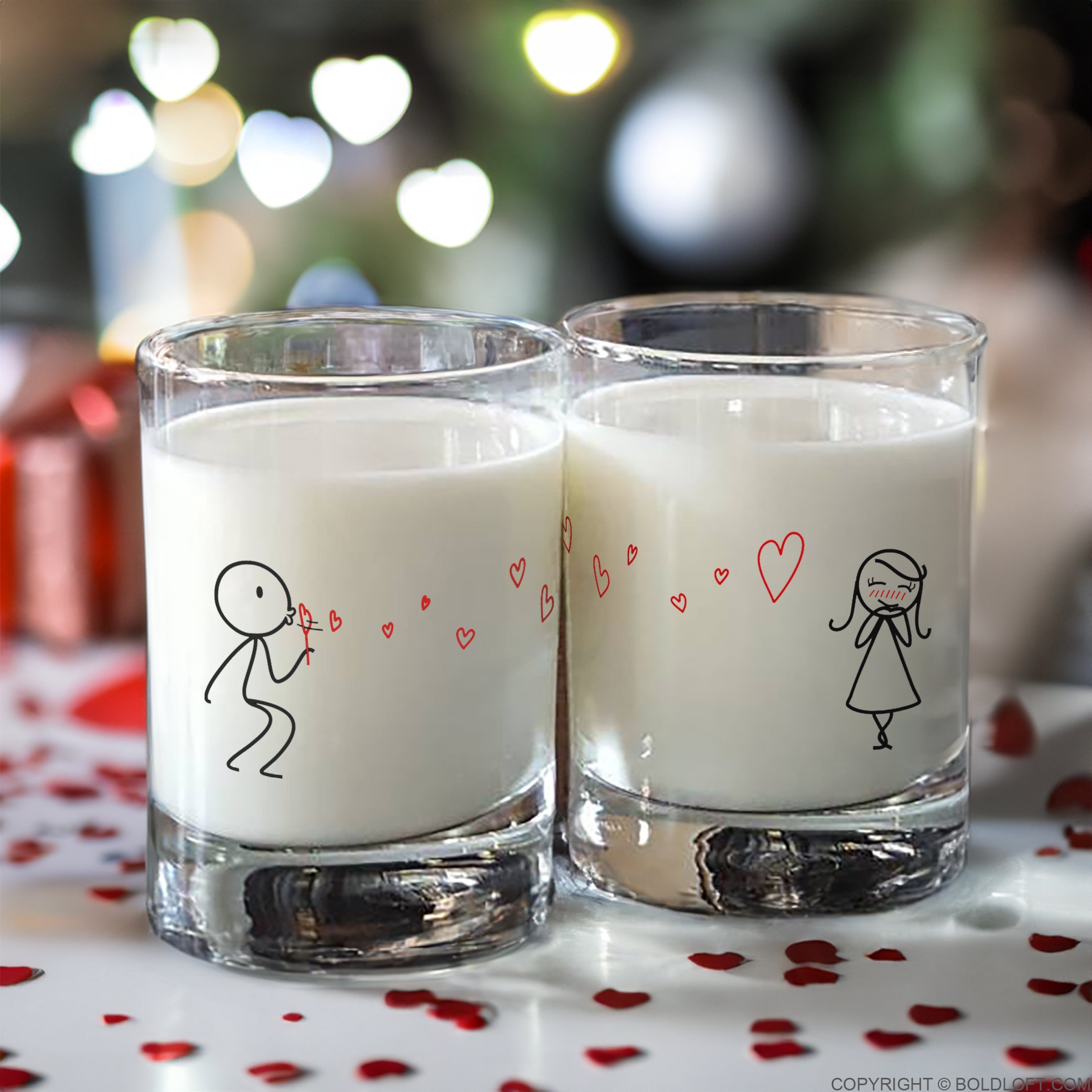 BoldLoft From My Heart to Yours couple drinking glasses. Perfect couple gifts for him and her.