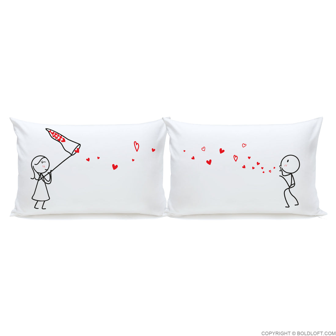 BoldLoft Catch My Love Too His and Hers Couple Pillowcases