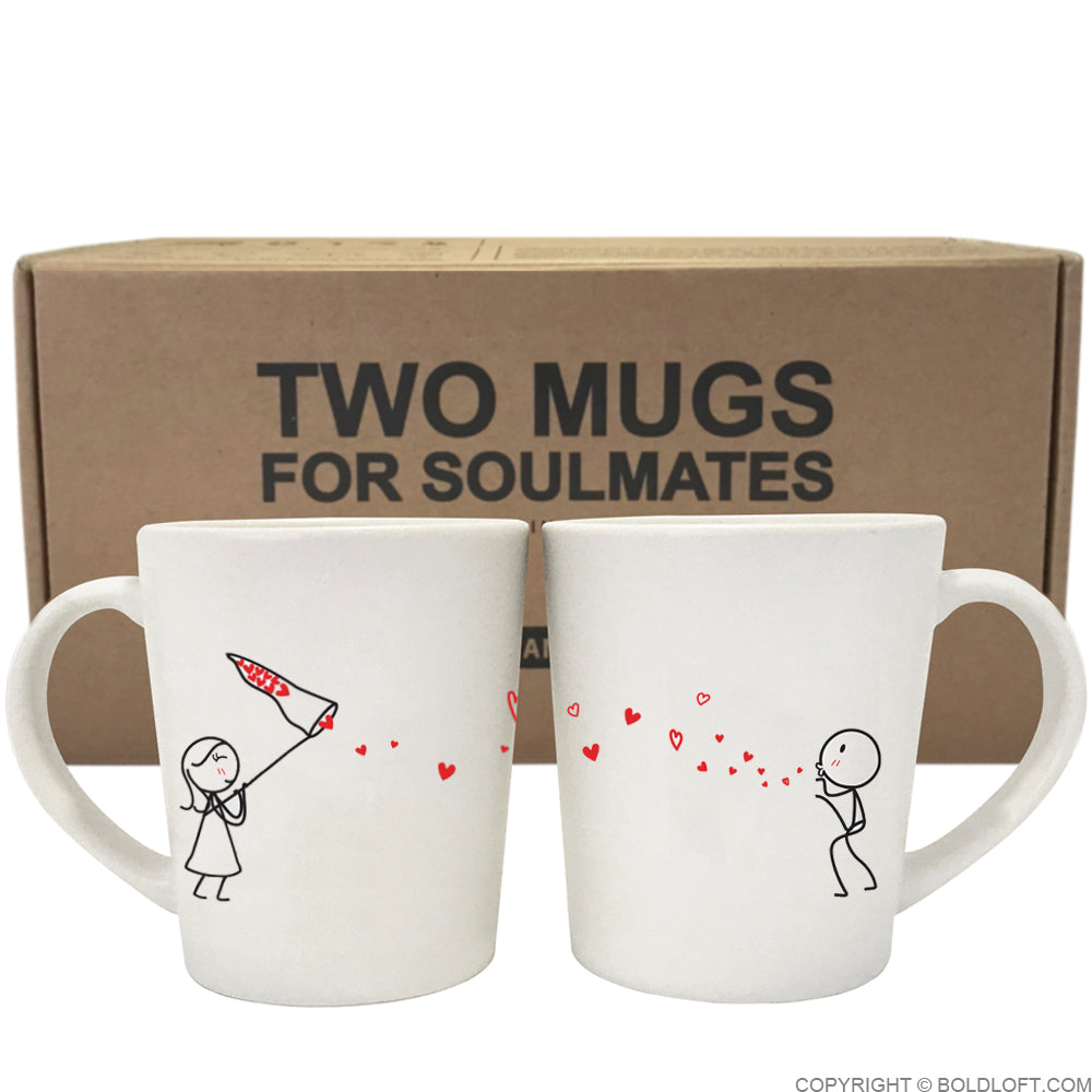 BoldLoft Catch My Love Too Couple Coffee Mugs. Two Mugs™ for Soulmates by BoldLoft.