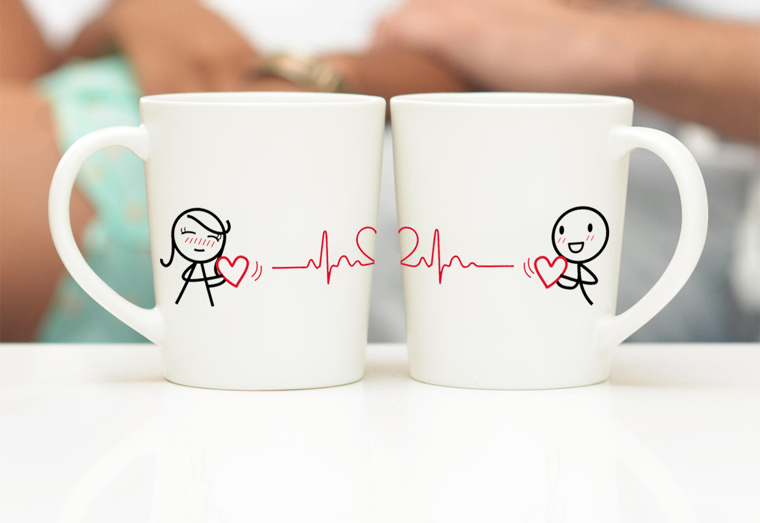 Explore BoldLoft Love-Filled Couple Coffee Mugs with Heartfelt Stick Figure Couple Images