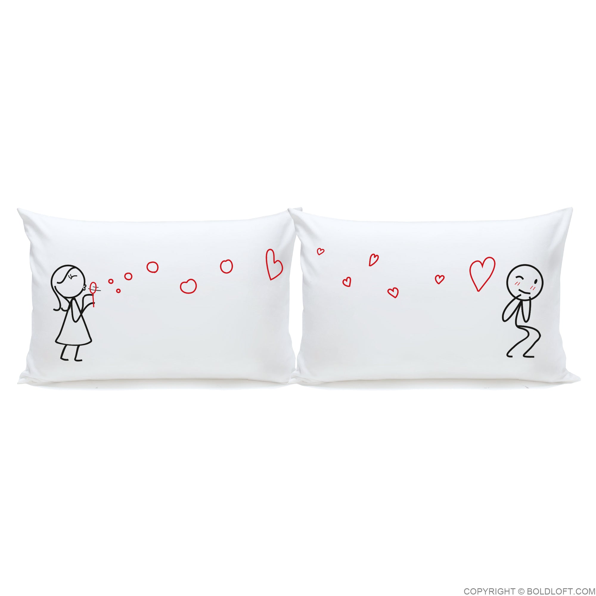 BoldLoft From My Heart to Yours Too™ His and Hers Couple Pillowcases