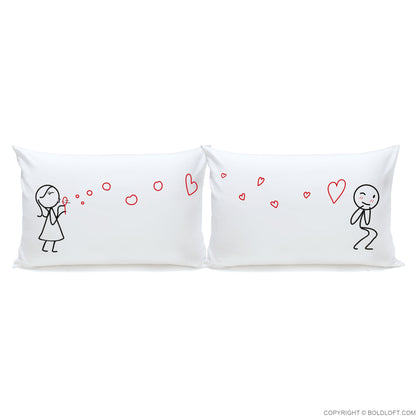BoldLoft From My Heart to Yours Too™ His and Hers Couple Pillowcases