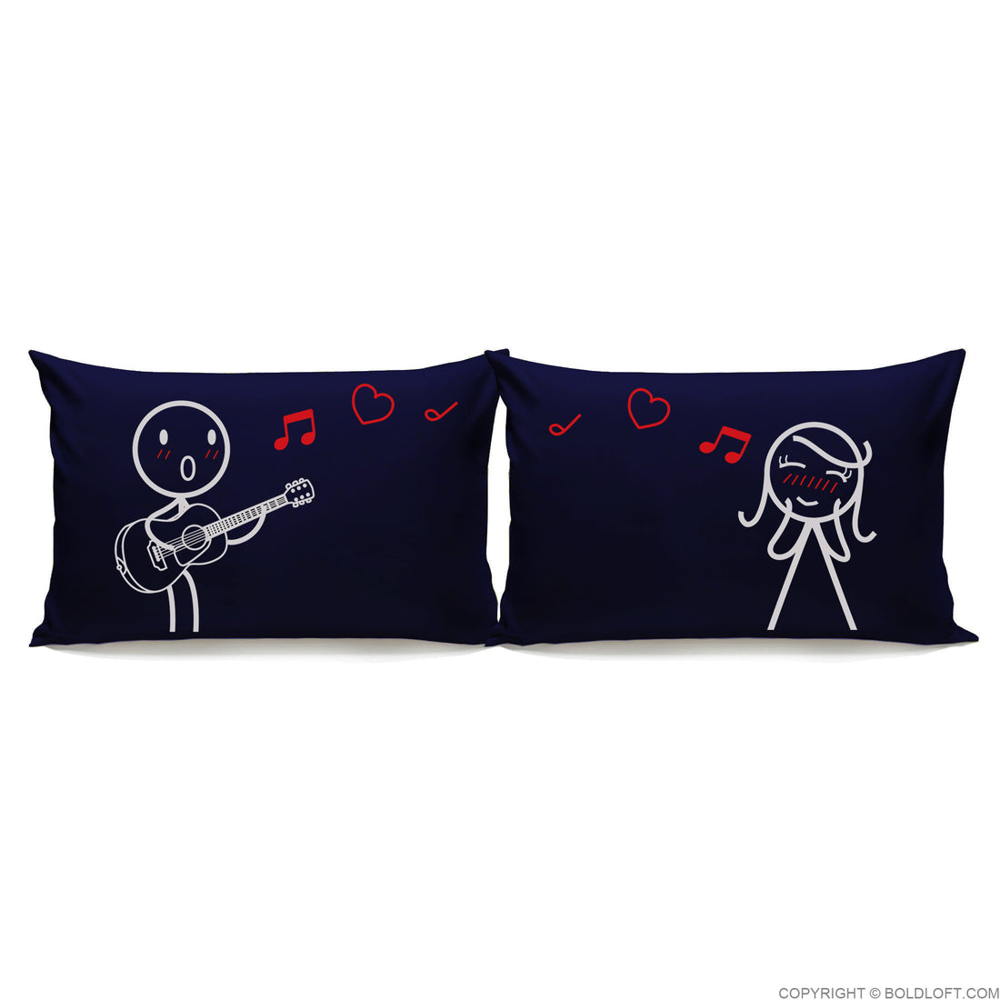 BoldLoft Love Me Tender™ Couple Pillowcases in Dark Blue