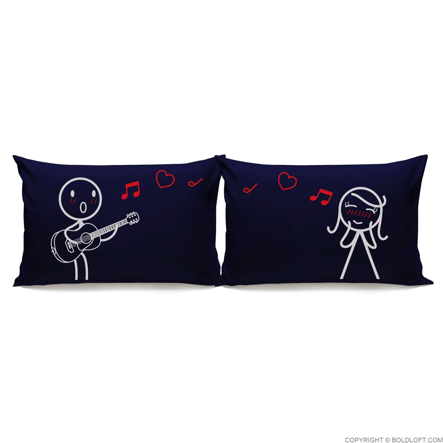 BoldLoft Love Me Tender™ Couple Pillowcases in Dark Blue