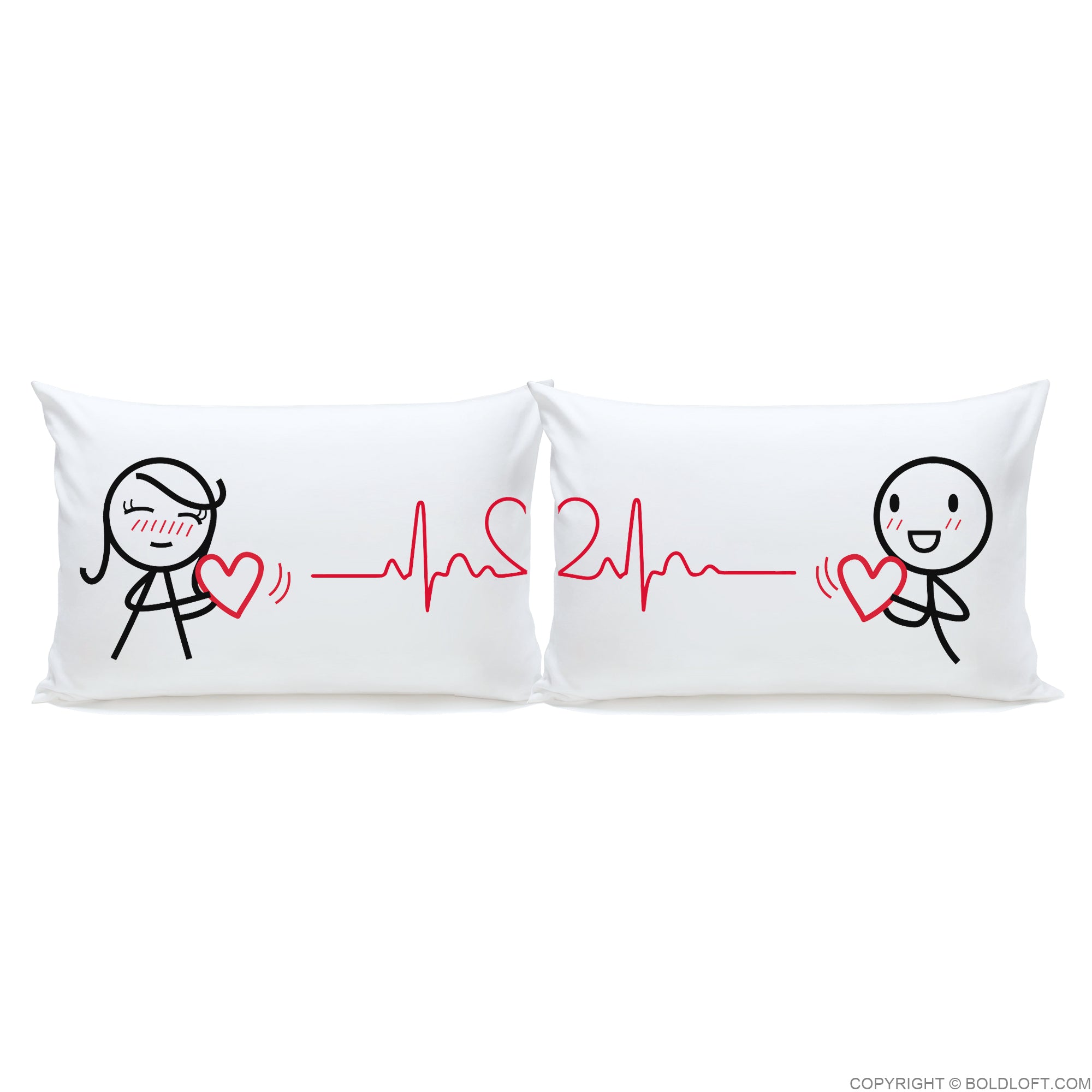 Love You with Every Beat of My Heart ™ Couple Pillowcase Set