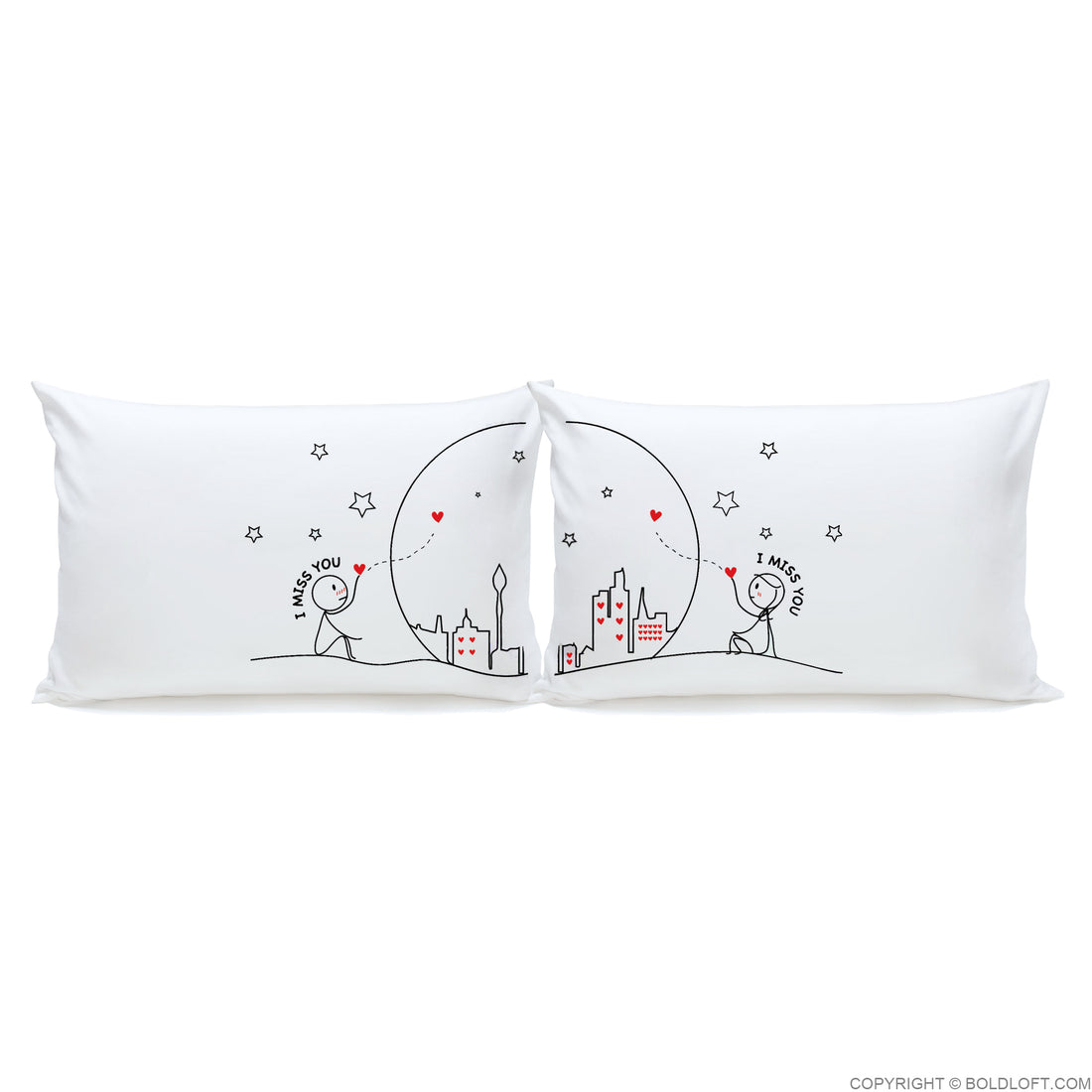 Miss Us Together™ Couple Pillowcase Set