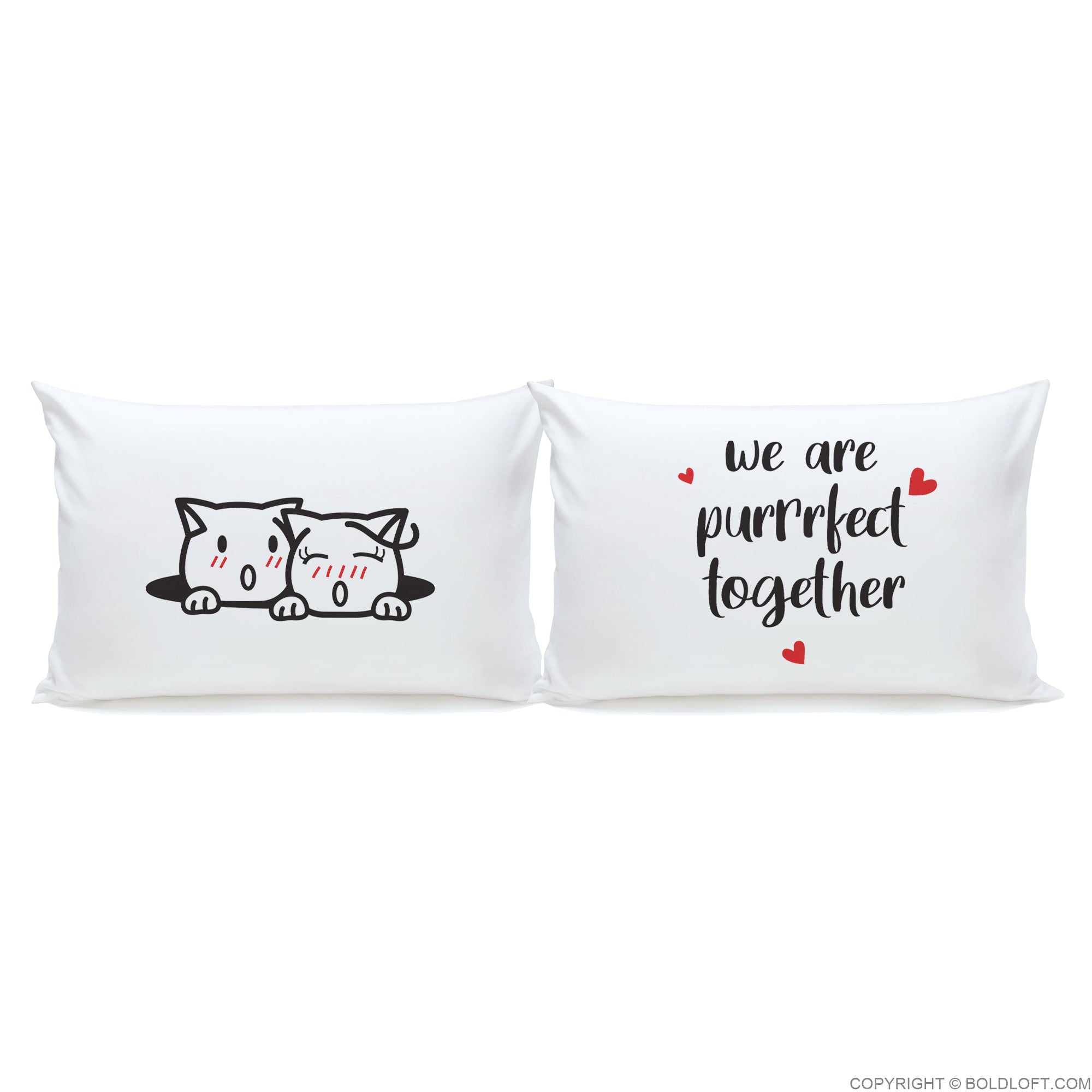 boldloft purrfect together cat pillowcases for couples cat lover gifts