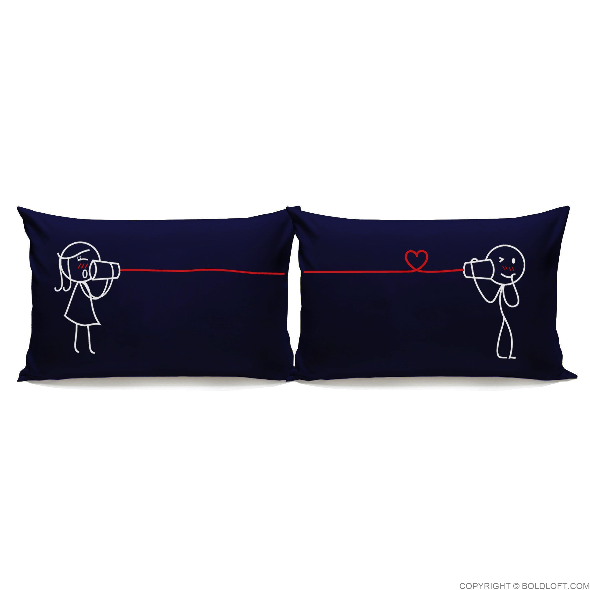 Valentines Day Gifts for Him BoldLoft Say I Love You Too Couple Pillowcases (Dark Blue)