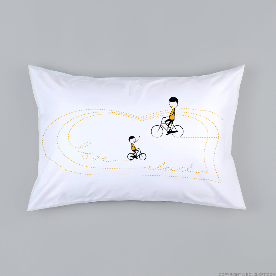 BoldLoft I Heart You Dad Pillow Cover for Father. Whimsical pillowcase gift for dad and father.