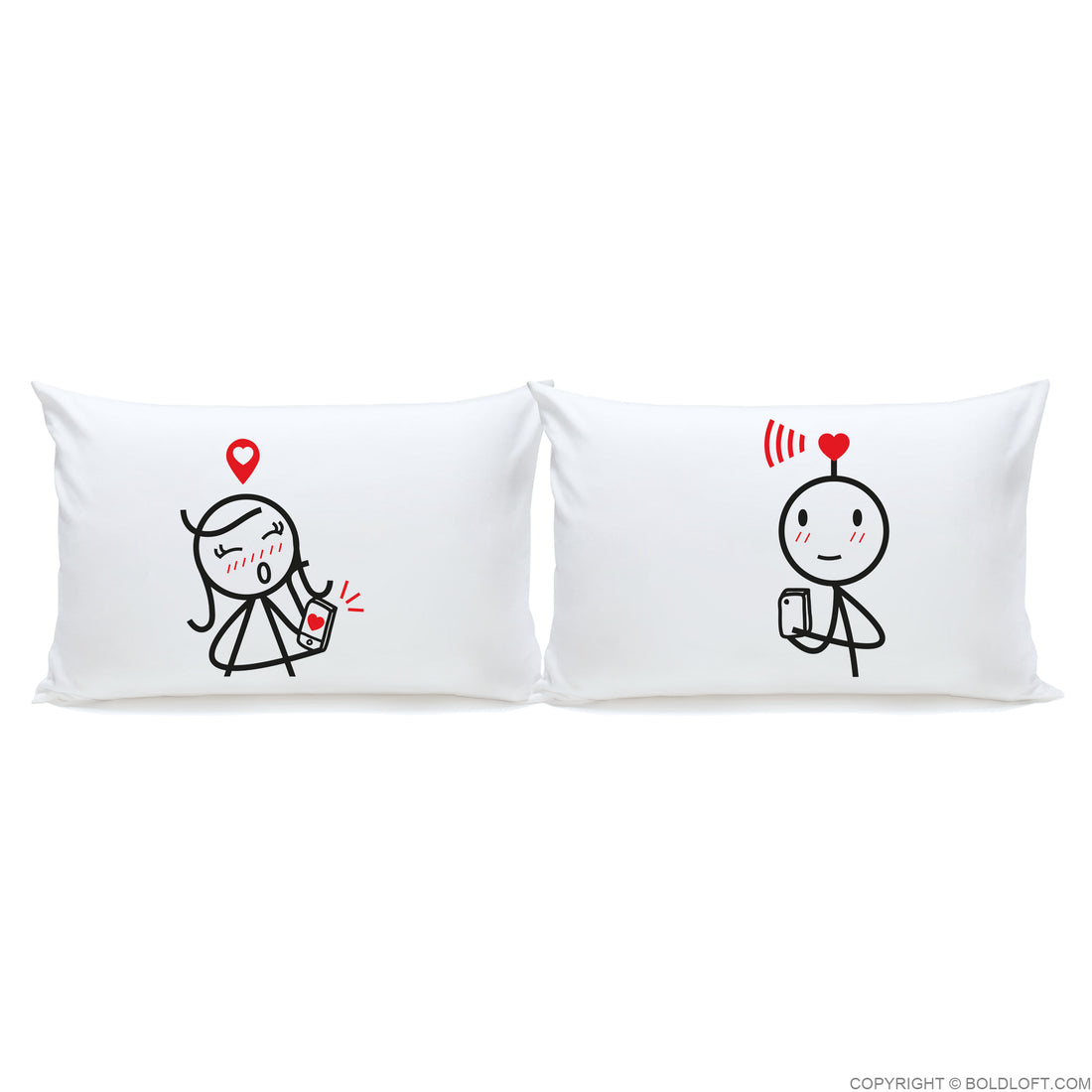BoldLoft We are Connected™ Couple Pillowcase Set for Him and Her