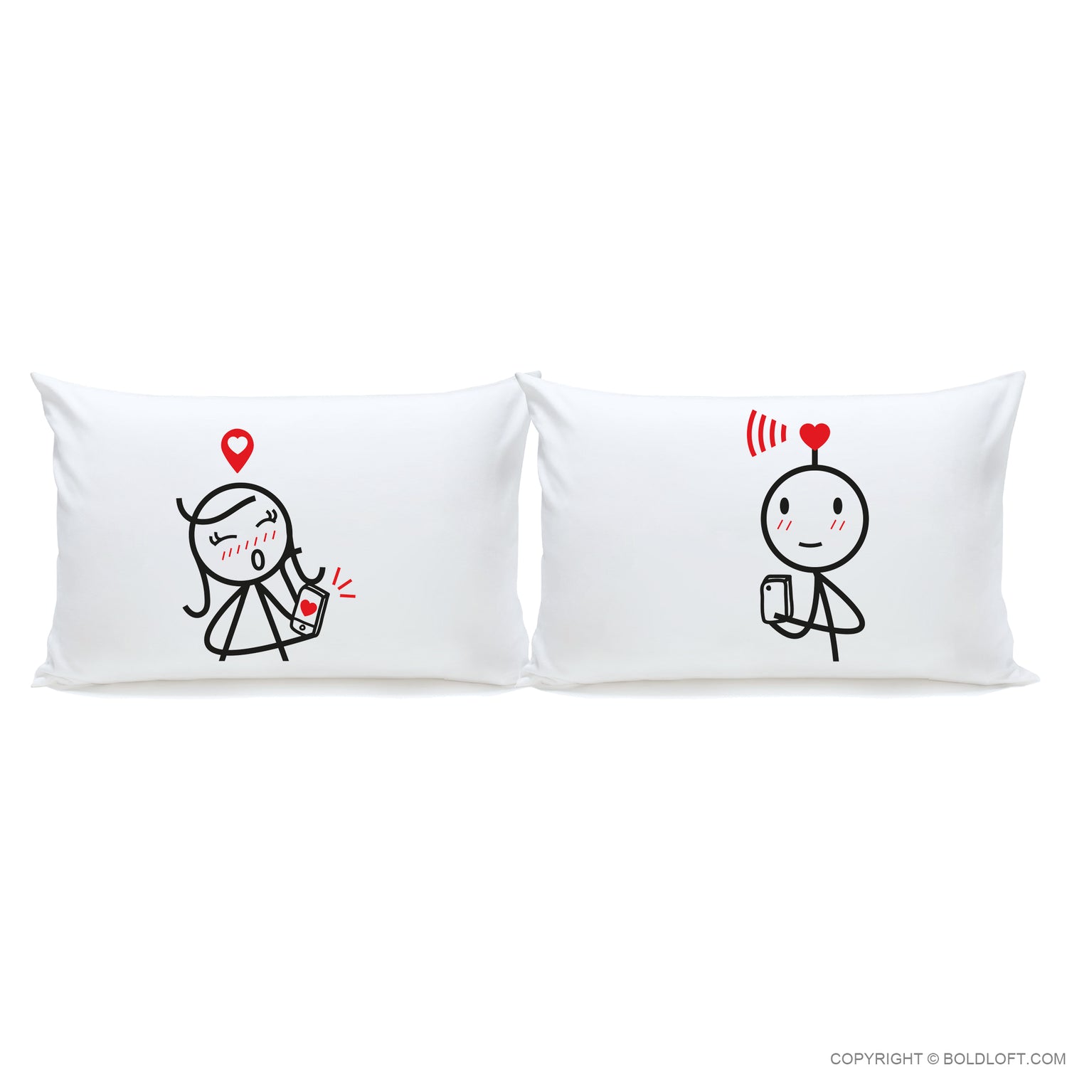 BoldLoft We are Connected™ Couple Pillowcase Set for Him and Her