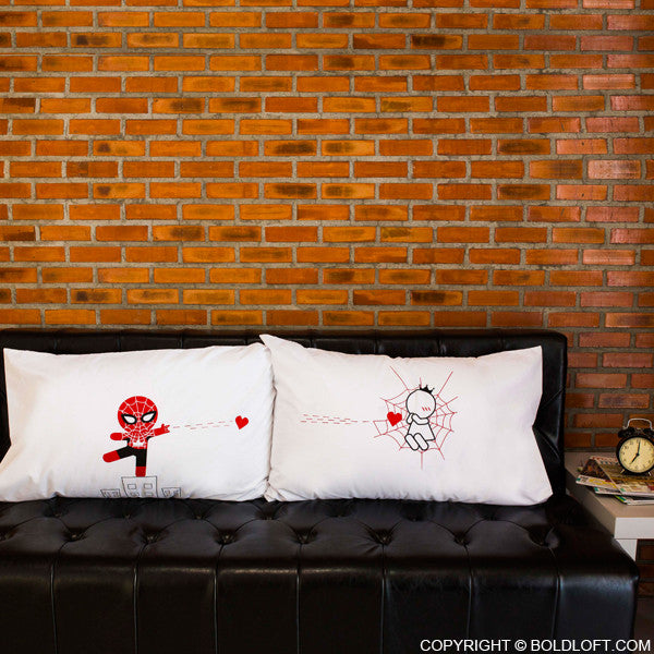 Spiderman Gifts for Boyfriend BoldLoft Captured by Your Love His and Hers Pillowcases Couple Gifts