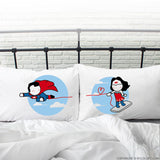 BoldLoft Made for Loving You™ His & Hers Couple Pillowcases Superhero Gift for Men and Women Movie Characters Gifts
