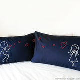 boldloft,couple pillowcases,couple gifts,his and her pillowcase,from my heart to yours,dark blue pillowcases