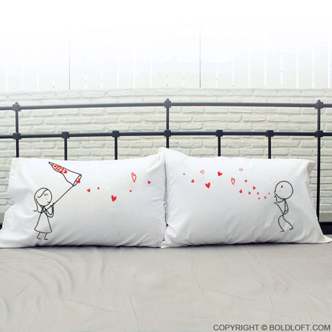 BoldLoft Catch My Love Too His and Hers Couple Pillow Cases