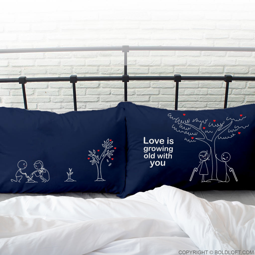 boldloft couple pillowcases his hers pillow cases dark blue