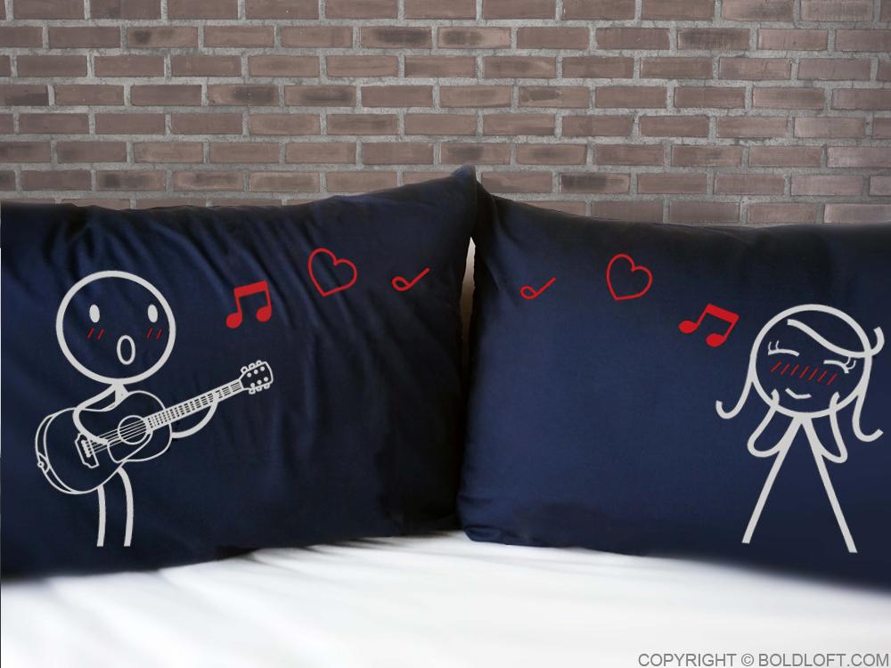 Love Me Tender™ Couple Pillowcases (Dark Blue)