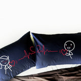 Love You with Every Beat of My Heart ™ Couple Pillowcases (Dark Blue)