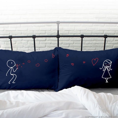 boldloft couple pillowcases his hers pillow cases dark blur