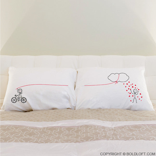 His and Hers Gifts-BoldLoft Shower You with My Love Couple Pillow Cases
