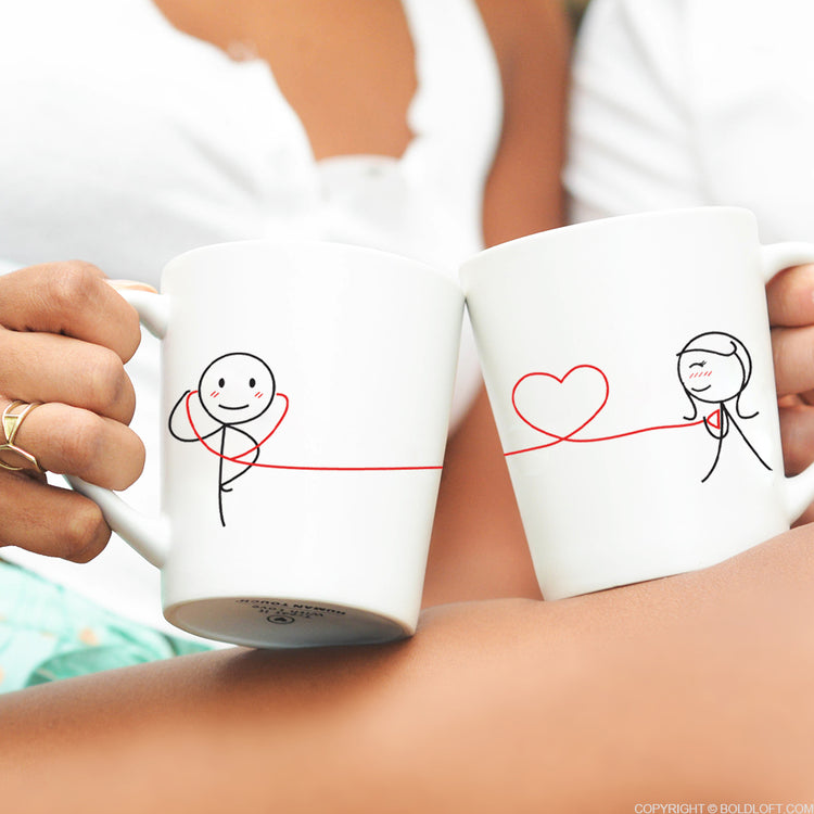 Unique His And Her Coffee Mugs My Heart Beats For You Couple Mugs Boldloft Boldloft 8768