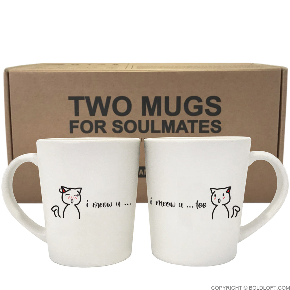 boldloft i meow you cat coffee mugs for couples cat themed gift for cat lovers