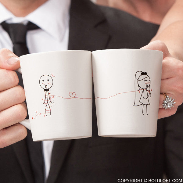 BoldLoft Tie the Knot Mr and Mrs Coffee Mugs
