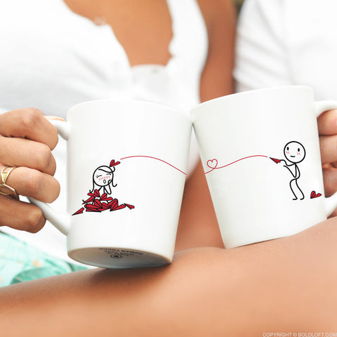 couple coffee mugs boyfriend girlfriend coffee cups anniversary engagement valentines day