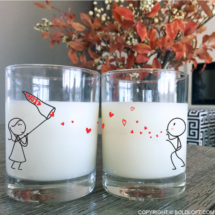 Catch My Love Too™ Couple Drinking Glasses