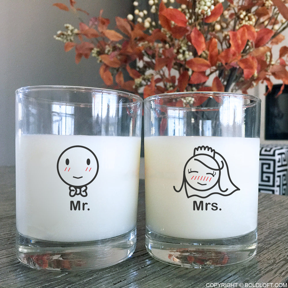 A Perfect Match™ Mr &amp; Mrs Wedding Drinking Glasses