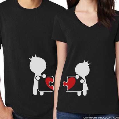 Complete My Heart™ His &amp; Hers Matching Couple Shirt Set Black