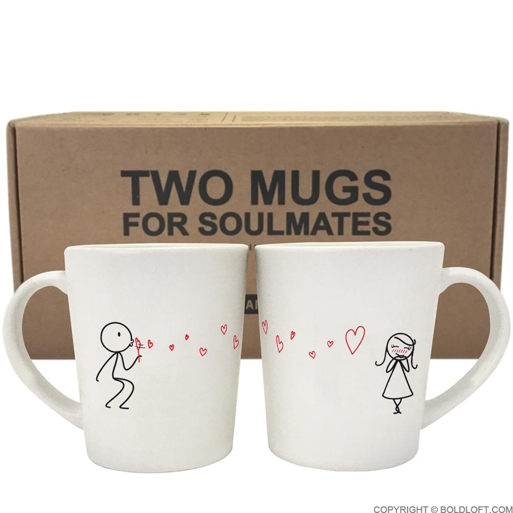 BoldLoft My Heart to Yours Couple Mugs - Matching Mugs for Couples