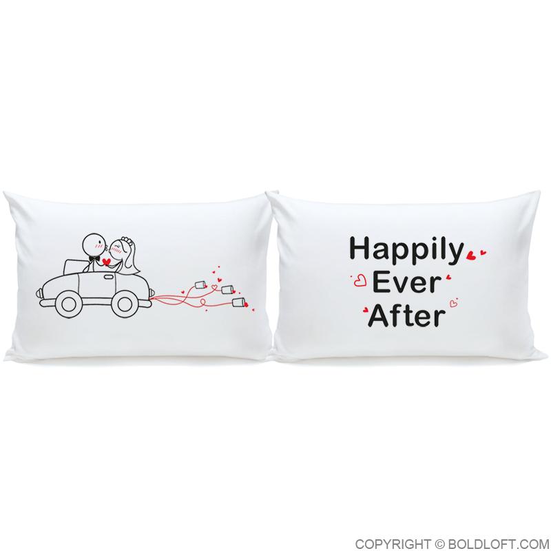 Wedding Gifts-Happily Ever After™ Bride & Groom Pillowcases