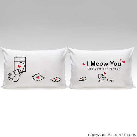 boldloft i meow you cat pillowcases for couples cat themed gift for her cat lovers gifts