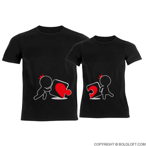 Incomplete Without You™ Couple T-Shirts Black
