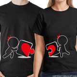 Incomplete Without You™ His & Hers Matching Couple Shirt Set Black