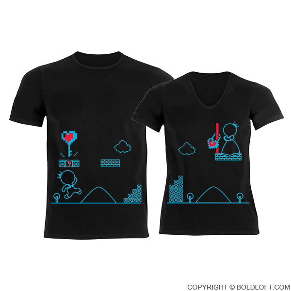 Key To My Heart™ His &amp; Hers Matching Couple Shirts Black