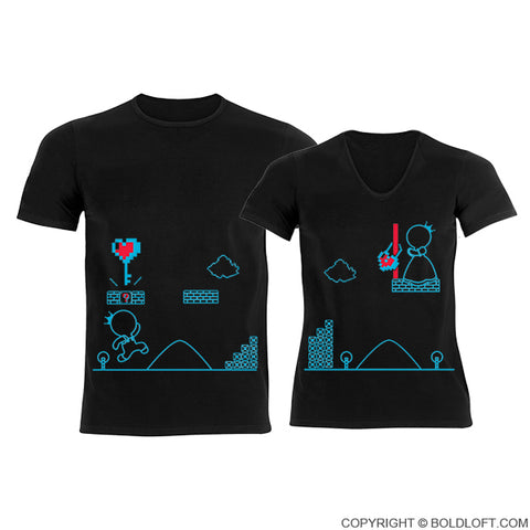Key To My Heart™ His & Hers Matching Couple Shirts Black
