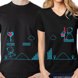 Key To My Heart™ His & Hers Matching Couple Shirt Set Black