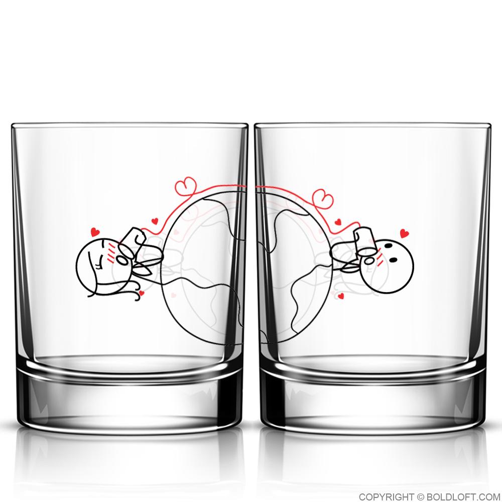 Love Has No Distance™ Couple Drinking Glass Set
