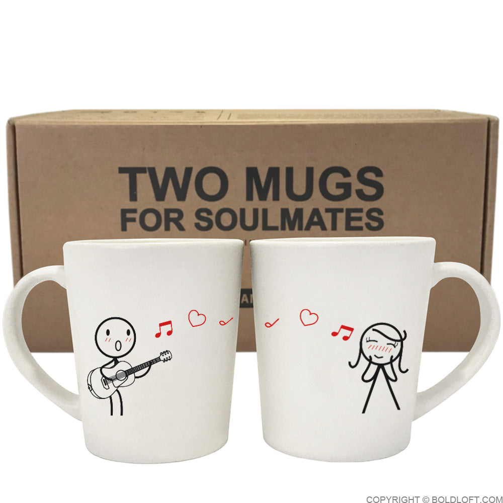 Creative Co-op Hubby & Wifey Coffee Mug Set - 2 His & Hers Stoneware Mugs,  12 oz - White - Bed Bath & Beyond - 30920563