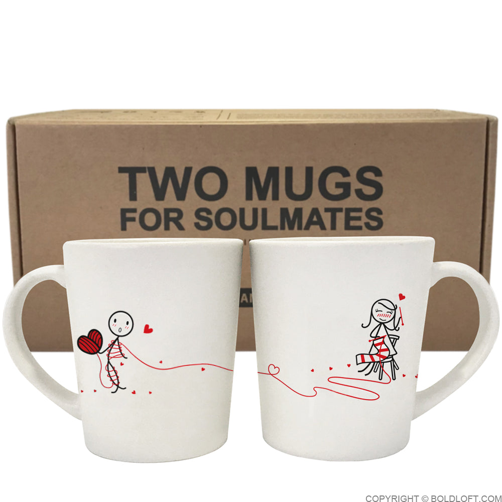 Love Ties Us Together Couple Coffee Mugs- Gifts for Knitters 