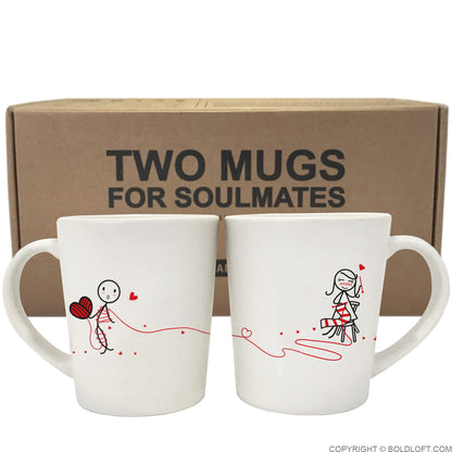 Love Ties Us Together Couple Coffee Mugs- Gifts for Knitters 